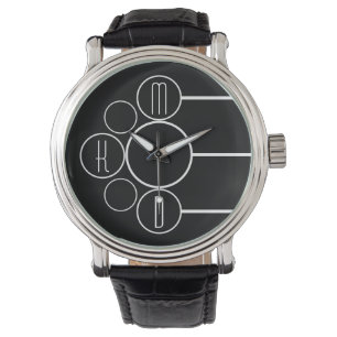 Moderne zwarte chronometer horloge