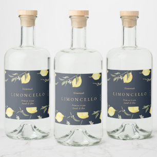 Moderne zwarte citroenen Limoncello Evenement Brui Likeurfles Etiket