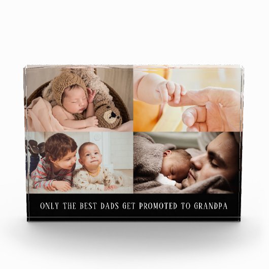 Moderne zwarte collage voor opa fotoblok (Voorkant)
