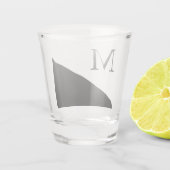 Moderne zwarte diagonaal | Monogram Shot Glas (Achterkant)