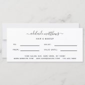 Moderne zwarte Elegant Hair Stylist Cadeaubon (Achterkant)