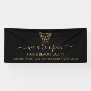 Moderne Zwarte Elegante Schoonheidssalon 6' Spandoek