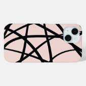 Moderne zwarte en beige Abstracte lijnen Case-Mate iPhone Case (Achterkant (horizontaal))