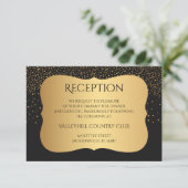 Moderne zwarte en goudbril - Ontvangst Informatiekaartje (Staand voorkant)