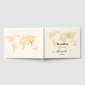 Moderne Zwarte en Gouden Bestemming Paspoort Bruid Gastenboek (Volledig)