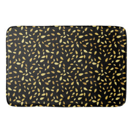 Moderne zwarte en gouden bladeren, geïllustreerd p badmat