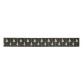 Moderne zwarte en gouden elegante kerstboomstructu lint (Voorkant)