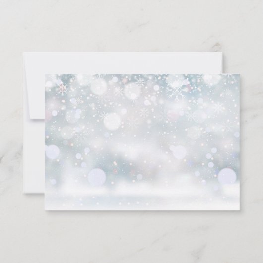 Moderne Zwarte en Gouden Monogram Winter Bruiloft RSVP Kaartje (Achterkant)