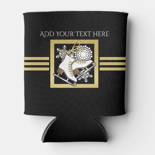 Moderne zwarte en goudzige ijsvlekken blikjeskoeler (Voorkant)