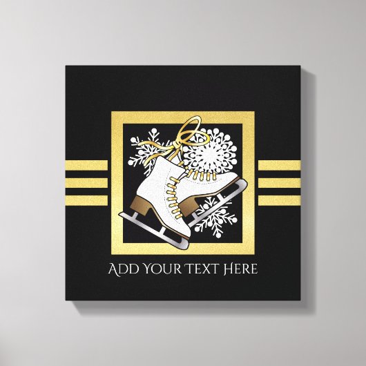 Moderne zwarte en goudzige ijsvlekken canvas afdruk (Voorkant)