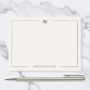 Moderne Zwarte en Ivoren Minimalistische Elegante Post-it® Notes