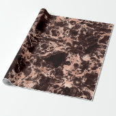 Moderne zwarte en Roos Gold Marble Pattern Cadeaupapier (Uitgerold)