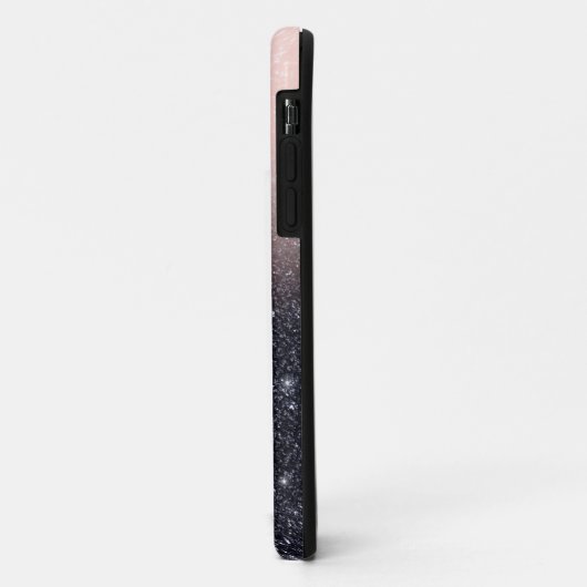Moderne zwarte en roze glitter Sparkles Case-Mate iPhone Case (Achterkant/links)