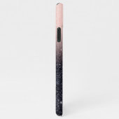 Moderne zwarte en roze glitter Sparkles iPhone Hoesje (Rechterkant)