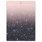 Moderne zwarte en roze glitter Sparkles Klembord (Achterkant)