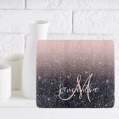 Moderne zwarte en roze glitter Sparkles Snijplank