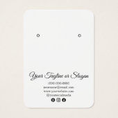 Moderne zwarte en witte aangepaste oorenkaart visitekaartje (Achterkant)