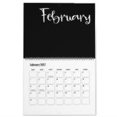 Moderne zwarte en witte agenda kalender (Feb 2027)