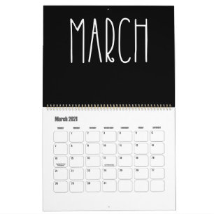 Moderne zwarte en witte agenda kalender