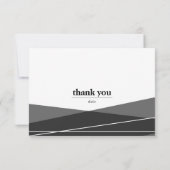 Moderne zwarte en witte begrafenis bedankkaart (Achterkant)