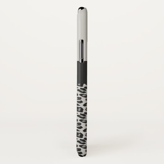 Moderne zwarte en witte bladluipaard Case-Mate iPhone case (Achterkant / rechts)