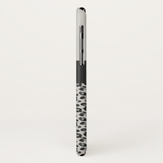 Moderne zwarte en witte bladluipaard Case-Mate iPhone case (Achterkant/links)