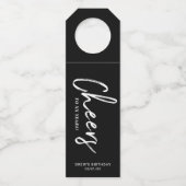 Moderne zwarte en witte borstel met briefing op Ch Flessenhanger (Voorkant)