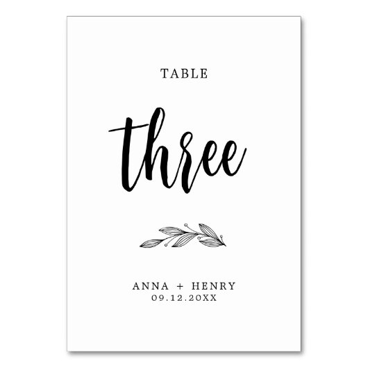 Moderne Zwarte en Witte Bruiloft Kaart (Voorkant)