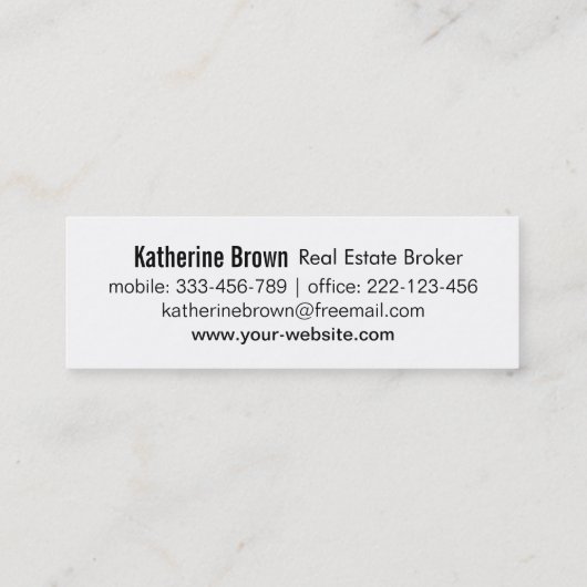 Moderne, zwarte en witte estate Long Mini Visitekaartje