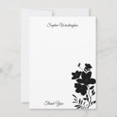 Moderne zwarte en witte flank bedankkaart (Voorkant)