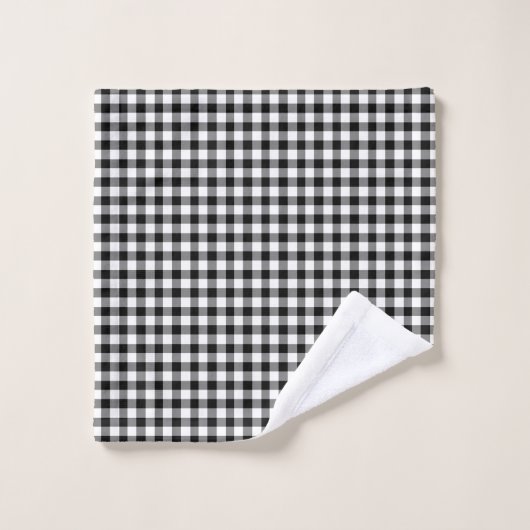 Moderne zwarte en witte Gingham Pattern Bad Handdoek (Wasdoekje)