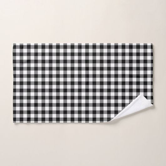 Moderne zwarte en witte Gingham Pattern Bad Handdoek (Handdoek)