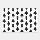 Moderne zwarte en witte kerstbomen inpakpapier vel (Voorkant 2)