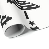 Moderne zwarte en witte kerstboomstructuur cadeaupapier (Rol Hoek)