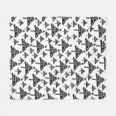 Moderne zwarte en witte kerstboomstructuur fleece deken (Voorkant (Horizontaal))