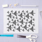 Moderne zwarte en witte kerstboomstructuur tissuepapier (Craft)