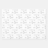 Moderne, zwarte en witte kerstcadeaupapier inpakpapier vel (Voorkant 2)