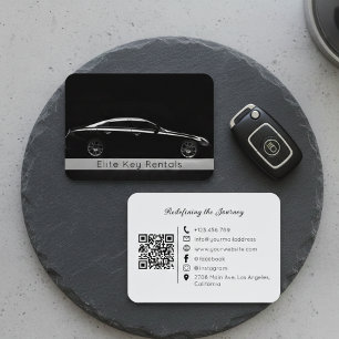 Moderne zwarte en witte luxe elite autohuur visitekaartje