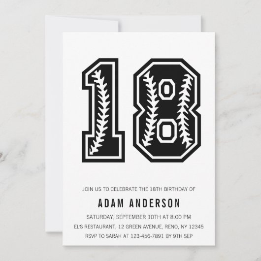 Moderne zwarte en witte Mannen 18e verjaardag Kaart (Voorkant)