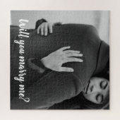 Moderne, zwarte en witte-ontwerpbruiloften schatti legpuzzel (Horizontaal)