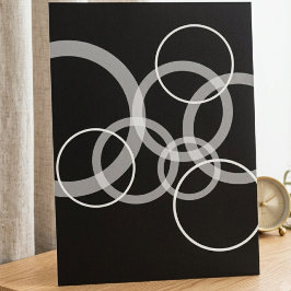Moderne zwarte en witte overlappende cirkels poster
