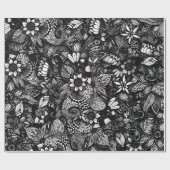 Moderne, zwarte en witte, platte inkool cadeaupapier (Vlak)