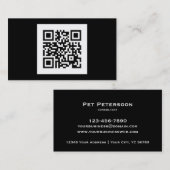 Moderne zwarte en witte QR-code Visitekaartje (Voorkant / Achterkant)