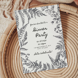 Moderne zwarte en witte repetitie diner uitnodigin kaart