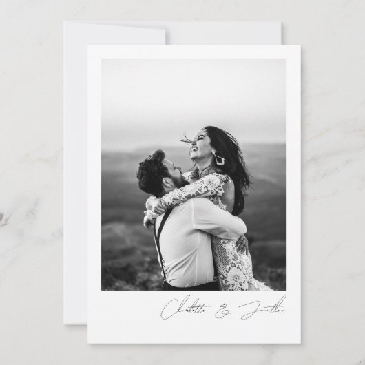 Moderne zwarte en witte repetitie kaart (Achterkant)