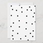 Moderne zwarte en witte repetitiediner kaart (Achterkant)