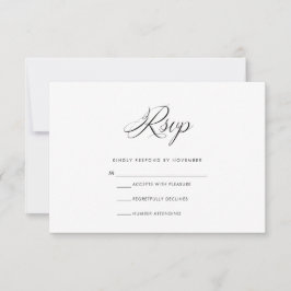 Moderne zwarte en witte RSVP-kaart RSVP Kaartje
