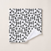 Moderne zwarte en witte Scandinavische geometrisch Bad Handdoek (Wasdoekje)