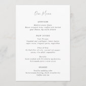 Moderne Zwarte en Witte Schone Bruiloft Menu (Voorkant)