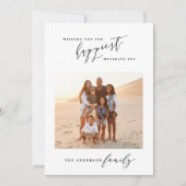 Moderne zwarte en witte script 1 foto Kerstmis Feestdagenkaart (Voorkant)